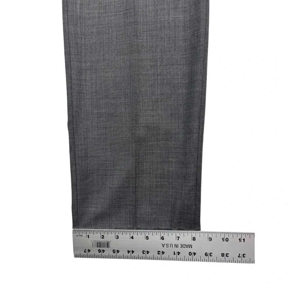Ralph Lauren 44L 36x34 Gray Sharkskin 2pc Pant Suit Flat Front 100% Wool Mens